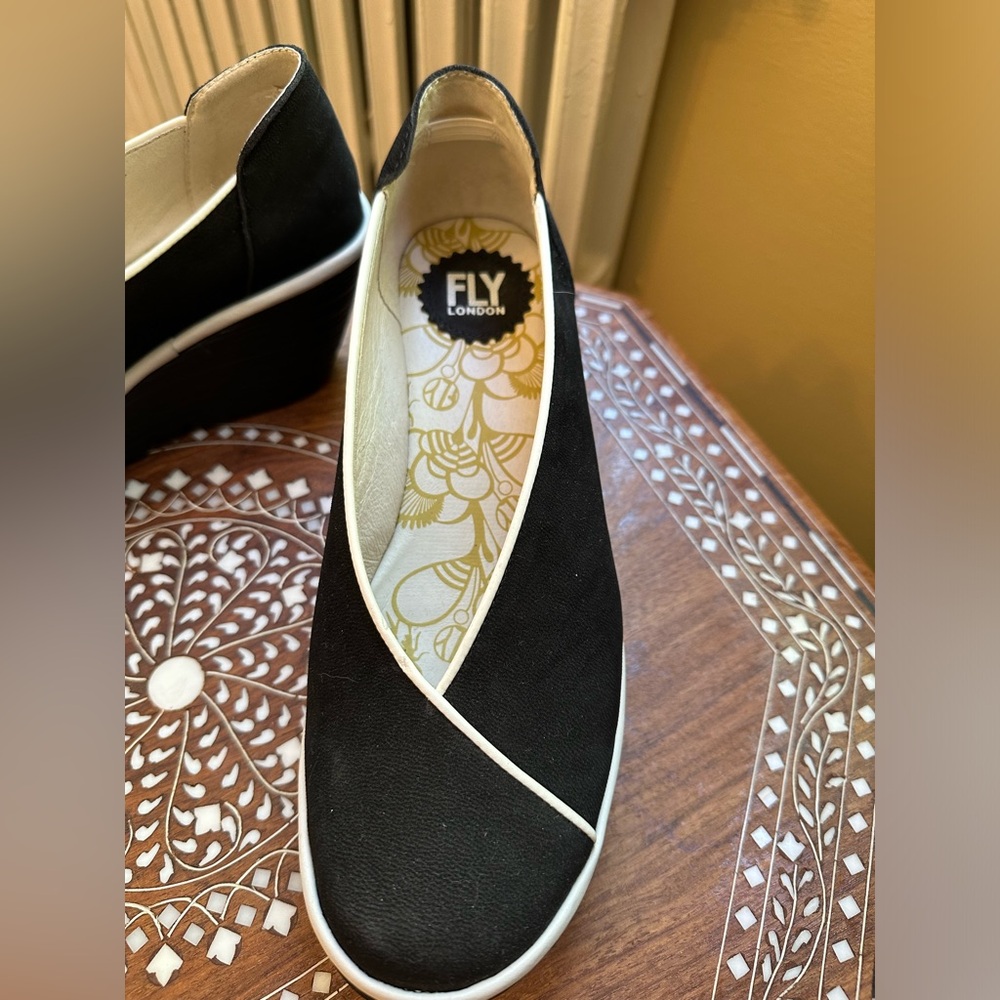 COPY - Fly London Black sueded leather wedges. Size 40 (US 9/9.5)